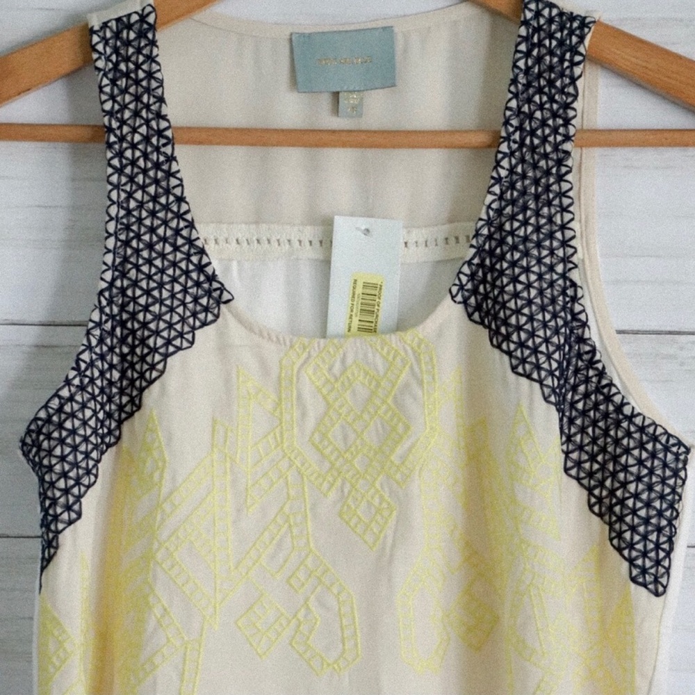 Skies are Blue Beautiful Embroidered Ivory Top